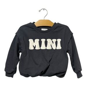 Grayson Kids Grey MINI Sweatshirt Size 3T Cotton Blend Bubble Hem